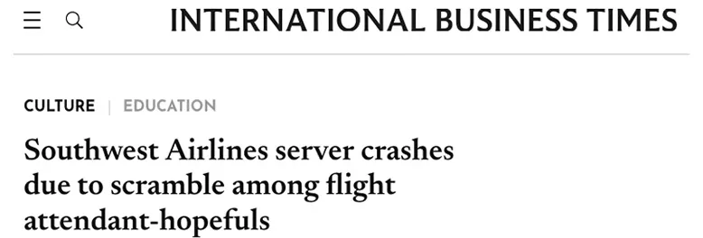 Soutwest Airlines - Servers Crash